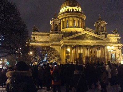 Народный сход в защиту Исаакиевского собора, 13.1.17. Фото: facebook.com/profile.php?id=100002947294943